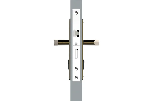 FECHADURA POPLINE RETA EXT ANTIQUE BRASS ESP15 20X53 PY45 - Soprano