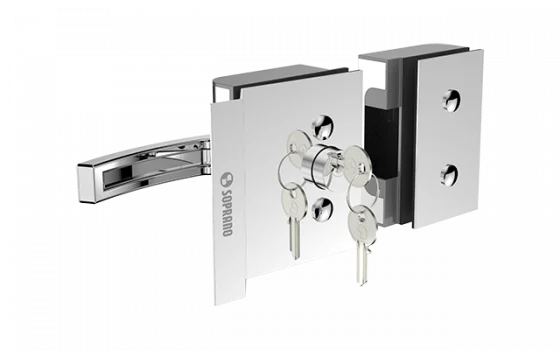 FECHADURA ELETRICA VIDRO 12V PY VV SM EXT RETA INOX POLIDO - Soprano