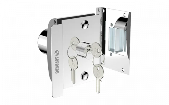 FECHADURA ELETRICA VIDRO 12V PY VA BLX INT BOLA INOX POLIDO - Soprano