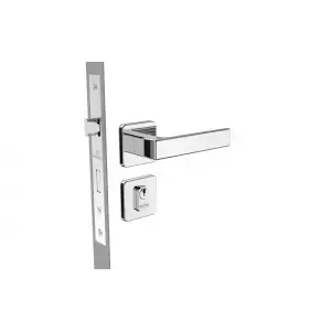 Fechadura Juno externa broca 40X53 com roseta R24 cromado - Soprano