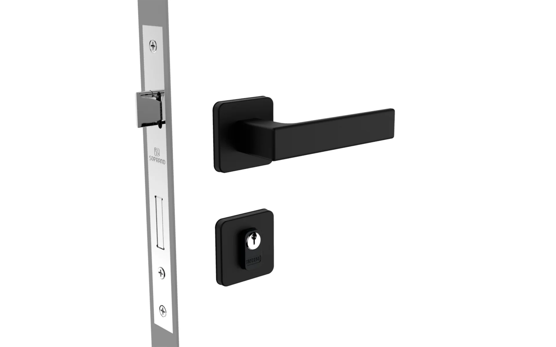 FECHADURA JUNO EXT PRETO FOSCO ROS24 55X70 PY53 - Soprano