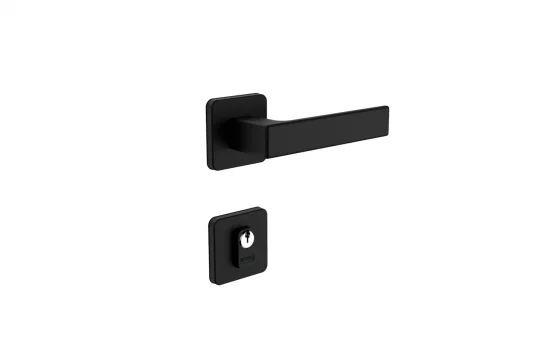 Fechadura Juno externa broca 55X70 com roseta R24 preto fosco