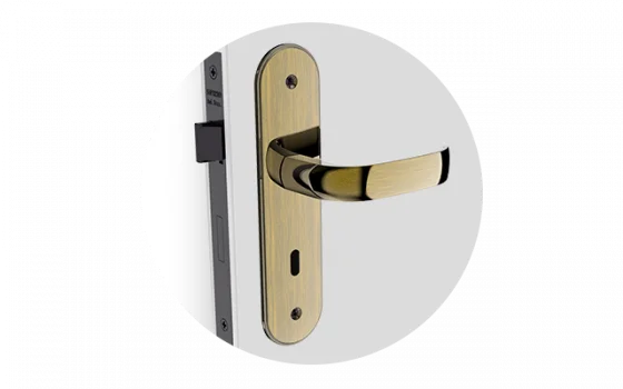 FECHADURA ICARO RETA INT ANTIQUE BRASS ESP43 40X53 - Soprano