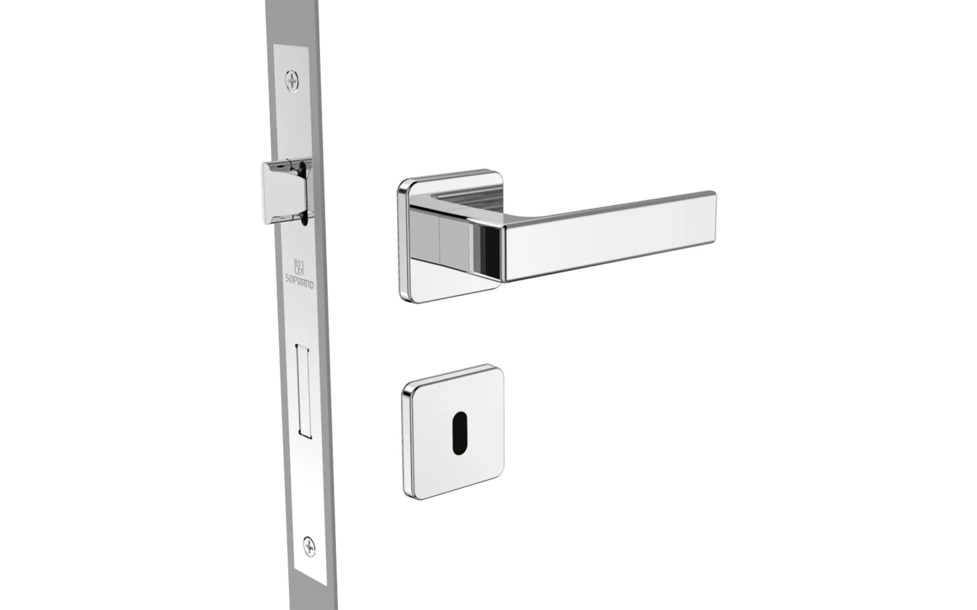 FECHADURA JUNO INT CROMADO POL ROS24 55X70 - Soprano