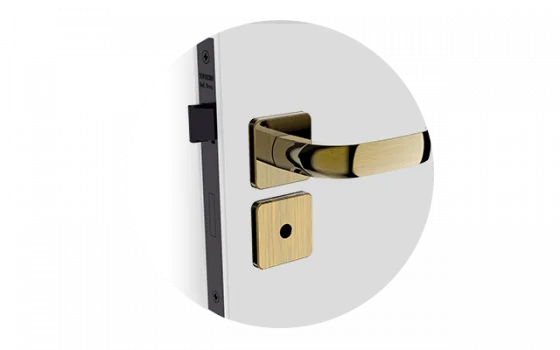 FECHADURA ICARO RETA BAN ANTIQUE BRASS ROS24 40X53 - Soprano