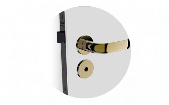 FECHADURA ICARO RETA BAN ANTIQUE BRASS ROS22 40X53 - Soprano