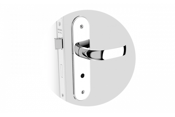 FECHADURA ICARO RETA BAN CROMADO ESP43 40X53