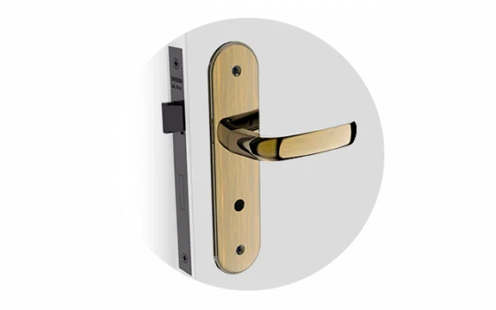 FECHADURA ICAROWAY RETA BAN ANTIQUE BRASS ESP43 40X53 - Soprano