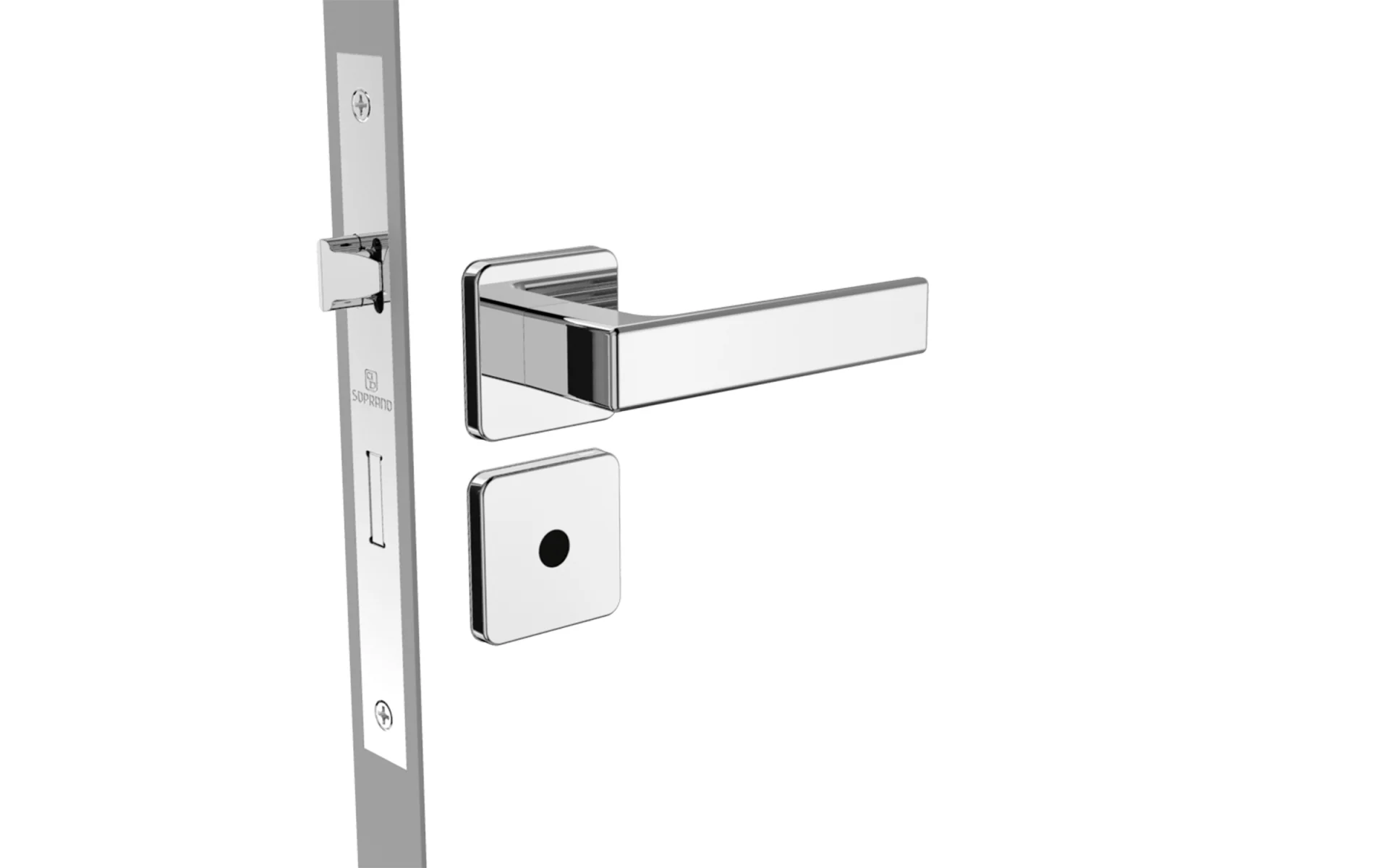 FECHADURA JUNO BAN CROMADO POL ROS24 40X53 - Soprano