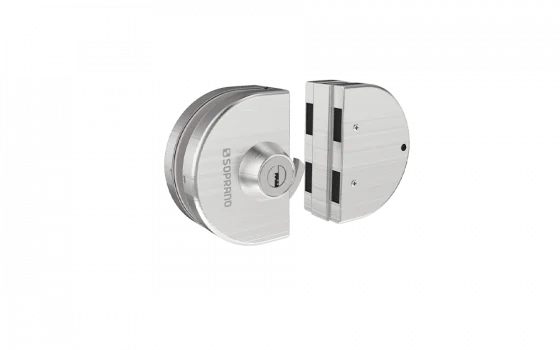 FECHADURA PRESSAO VIDRO PORTA CORRER VV 059 PK INOX ESCOVADO - Soprano