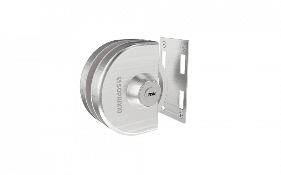 FECHADURA PRESSAO VIDRO PORTA CORRER VA 159 PK INOX ESCOVADO - Soprano