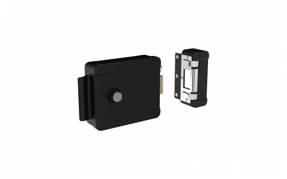 FECHADURA ELETRICA 12V BIPARTIDO PY C/ BOTAO DIR/ESQ PRETO - Soprano