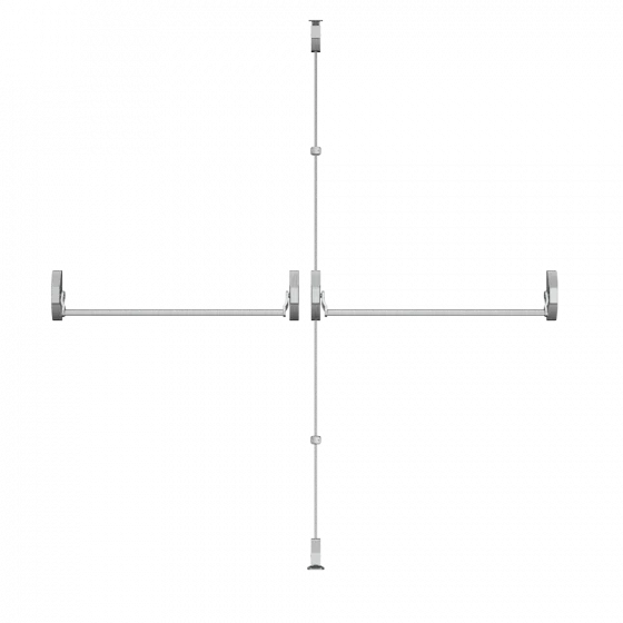 BARRA ANTIPANICO 3 PONTOS TRAVAMENTO PORTA DUPLA PUSH PRATA - Soprano