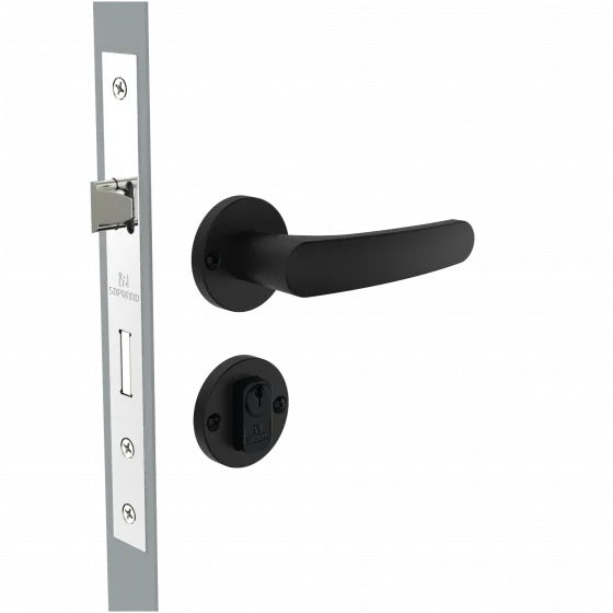 FECHADURA IPANEMA RETA EXT PRETO ROS23 40X53 PY45 - Soprano
