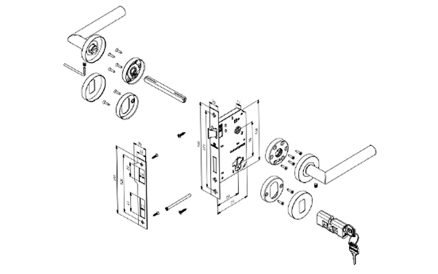 FECHADURA LINNA BAN INOX ESC ROS62 55X70 - Soprano