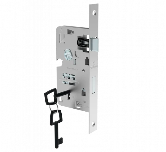 MECANISMO INT 40X53 DIR CHAVE PRETA INOX POLIDO - Soprano