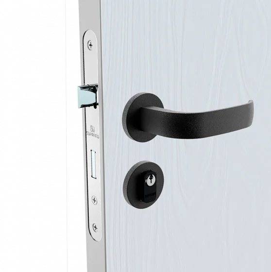 FECHADURA ICARO RETA EXT PRETO FOSCO ROS22 40X53 OVAL PY53 - Soprano