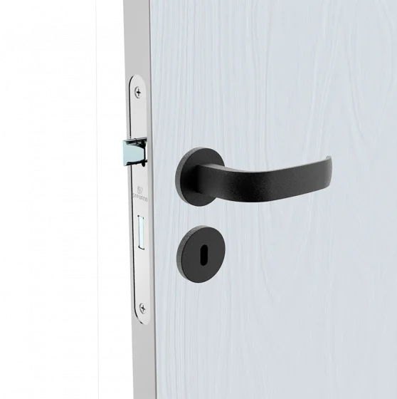 FECHADURA ICARO RETA INT PRETO FOSCO ROS22 40X53 OVAL - Soprano