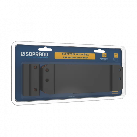 SUPORTE MOLA AEREA A530 P/VIDRO PRETO BLISTER - Soprano
