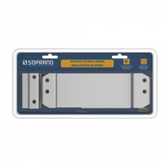SUPORTE MOLA AEREA A530 P/VIDRO PRATA BLISTER - Soprano
