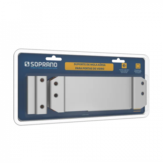 SUPORTE MOLA AEREA A530 P/VIDRO PRATA BLISTER - Soprano