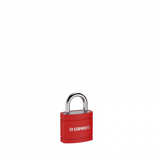 CADEADO DE ALUMINIO COLOR VERMELHO AL20 BLISTER - Soprano