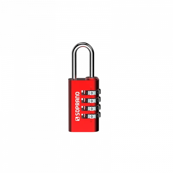 CADEADO DE ALUMINIO SEGREDO COLOR VERMELHO AL20 BLISTER - Soprano