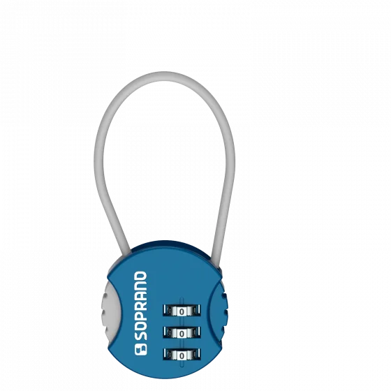 CADEADO DE ZAMAC SEGREDO COLOR AZUL Z35 BLISTER - Soprano