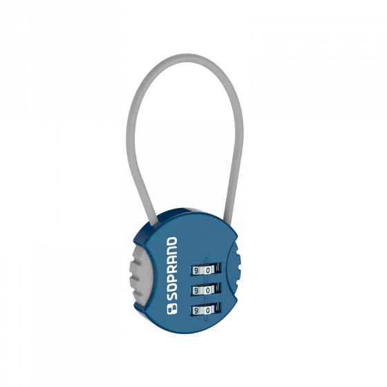 CADEADO DE ZAMAC SEGREDO COLOR AZUL Z35 BLISTER - Soprano