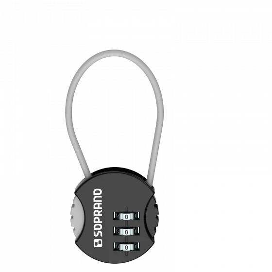 CADEADO DE ZAMAC SEGREDO COLOR PRETO Z35 BLISTER - Soprano