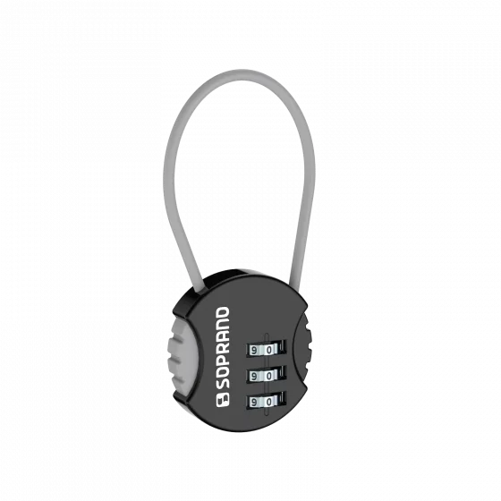 CADEADO DE ZAMAC SEGREDO COLOR PRETO Z35 BLISTER - Soprano