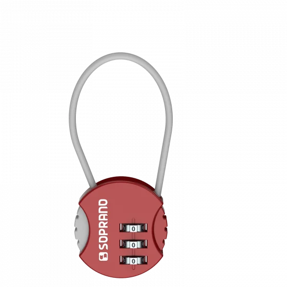 CADEADO DE ZAMAC SEGREDO COLOR VERMELHO Z35 BLISTER - Soprano