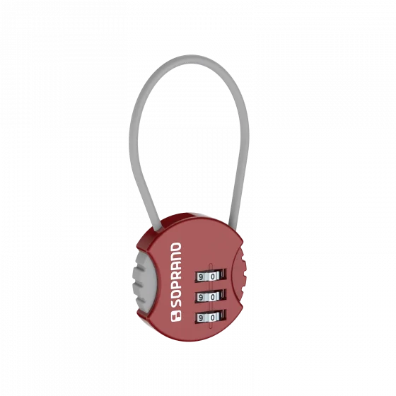 CADEADO DE ZAMAC SEGREDO COLOR VERMELHO Z35 BLISTER - Soprano