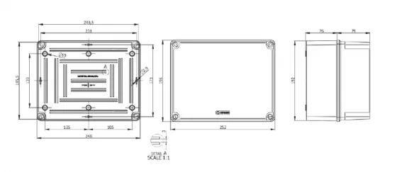 CAIXA PLAST MULTIUSO TAMPA ALTA CINZA 240X185X140 - Soprano