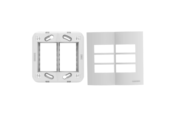 Conjunto placa 6 módulos 4X4 + Suporte branco Brava!Up - Soprano