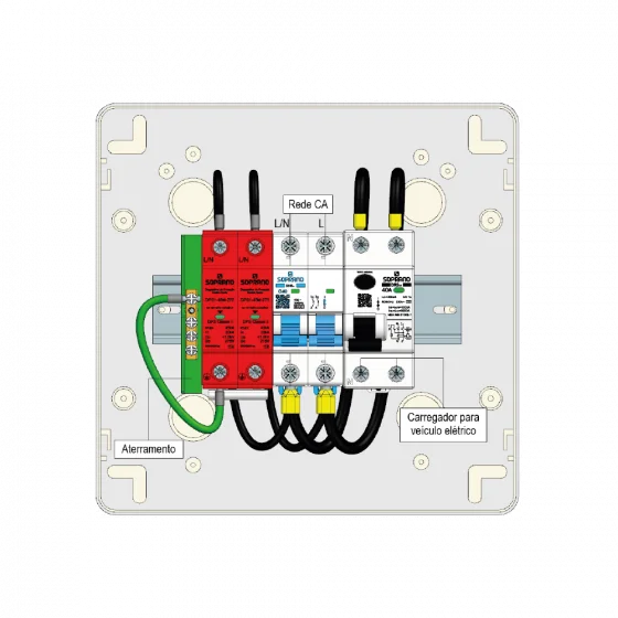 QUADRO DE PROTECAO AC P/ CARREGADOR VE 7,4KW 32A - Soprano
