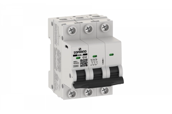Minidisjuntor Residencial 3 Polos SHB - GIII - 032A - Soprano