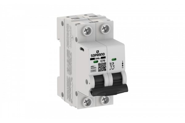 Minidisjuntor Residencial 2 Polos SHB - GIII - 070A - Soprano