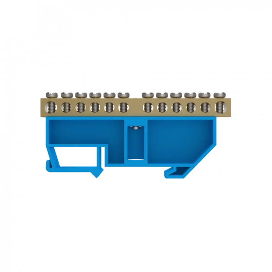 BARRAMENTO NEUTRO 02 + 10 FUROS P/ FIXACAO EM TRILHO DIN AZ - Soprano