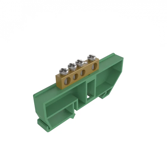 BARRAMENTO TERRA 02 + 02 FUROS P/ FIXACAO EM TRILHO DIN VER - Soprano