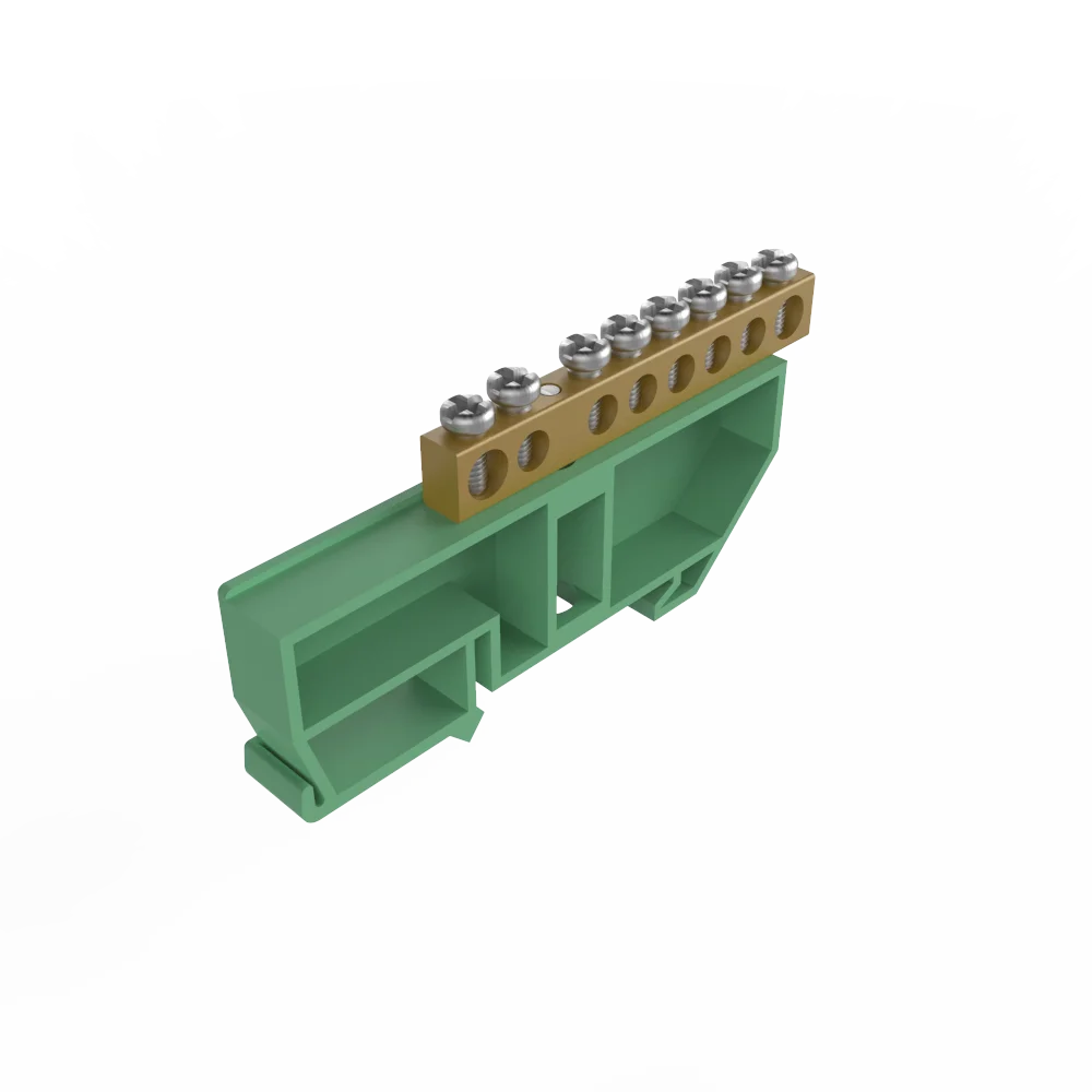 BARRAMENTO TERRA 02 + 06 FUROS P/ FIXACAO EM TRILHO DIN VER BARRAMENTO TERRA 02 + 06 FUROS P/ FIXACAO EM TRILHO DIN VER