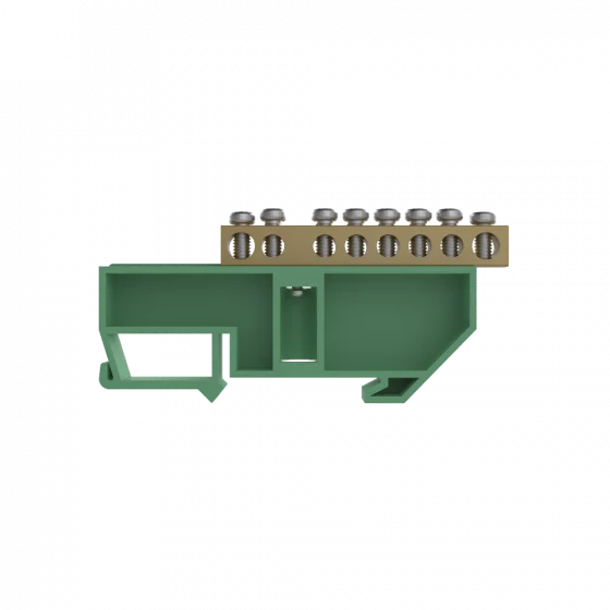 BARRAMENTO TERRA 02 + 06 FUROS P/ FIXACAO EM TRILHO DIN VER - Soprano