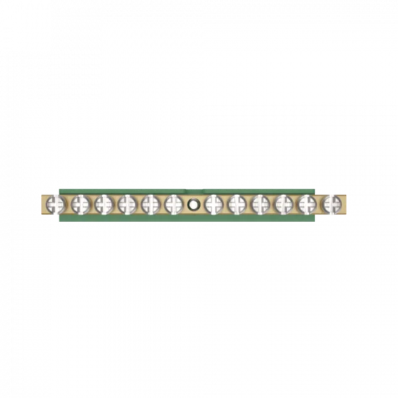 BARRAMENTO TERRA 02 + 10 FUROS P/ FIXACAO EM TRILHO DIN VER - Soprano