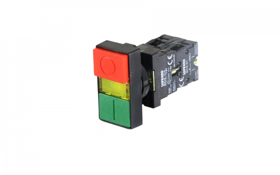 BOTAO PULSADOR DUPLO C/ LED 220VCA NA+NF - Soprano