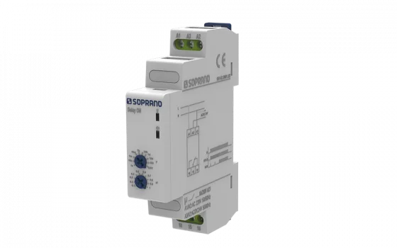 RAS-12 - RELÉ TEMPORIZADOR RETARDO NA ENERG AJUSTE FINO - Soprano