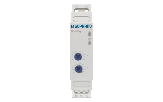 RAS-12 - RELÉ TEMPORIZADOR RETARDO NA ENERG AJUSTE FINO - Soprano