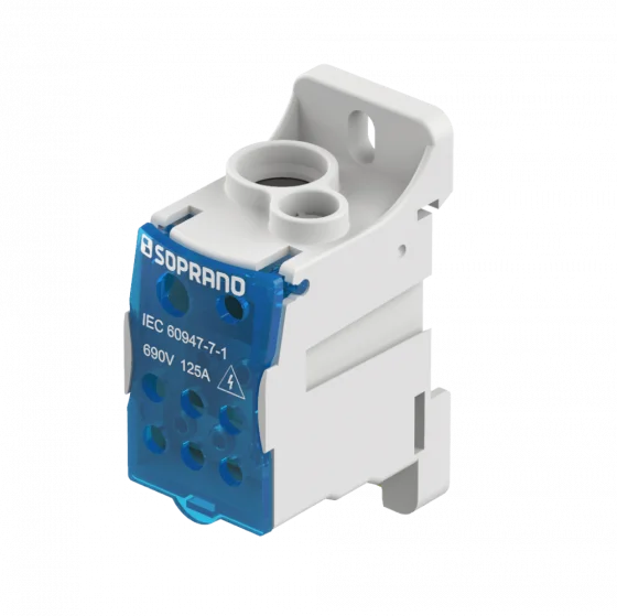 BLOCO DE DISTRIBUICAO 1 POLO 125A 8 CONEXOES - Soprano