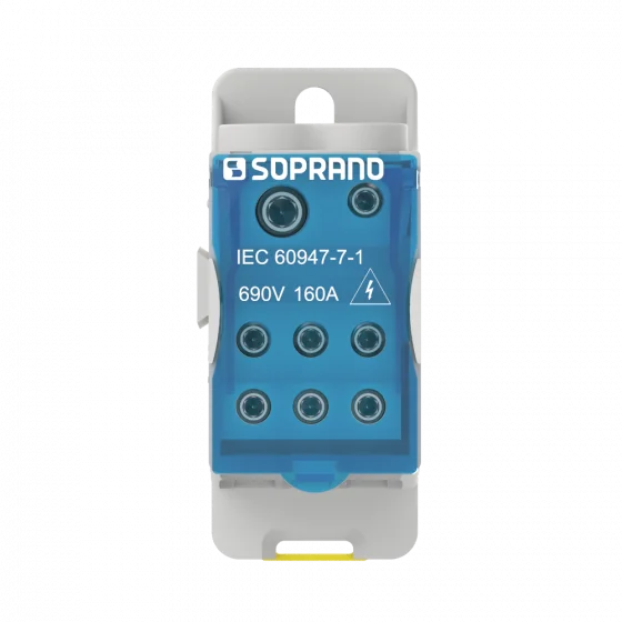 BLOCO DE DISTRIBUICAO 1 POLO 160A 8 CONEXOES - Soprano