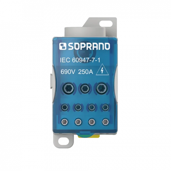 BLOCO DE DISTRIBUICAO 1 POLO 250A 12 CONEXOES - Soprano
