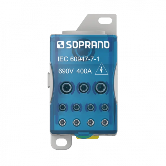 BLOCO DE DISTRIBUICAO 1 POLO 400A 12 CONEXOES - Soprano